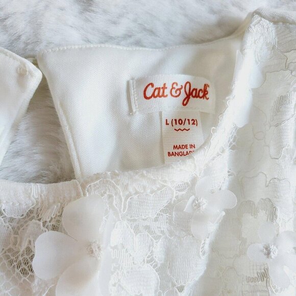 Cat & Jack Girls' Sleeveless Lace Floral Dress 4KIDK-BY - Picture 4 of 4